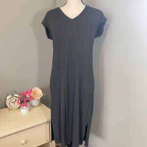 Madewell Gray V Neck Casual Minimalist Dress